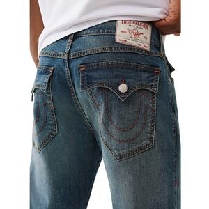 NWT True Religion Ricky Relaxed‎ Straight Flap Pocket Jeans Mens W40 L34 NWT